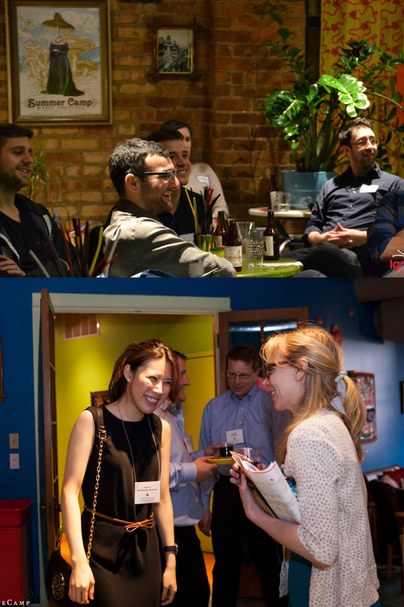 People interacting at Public Event